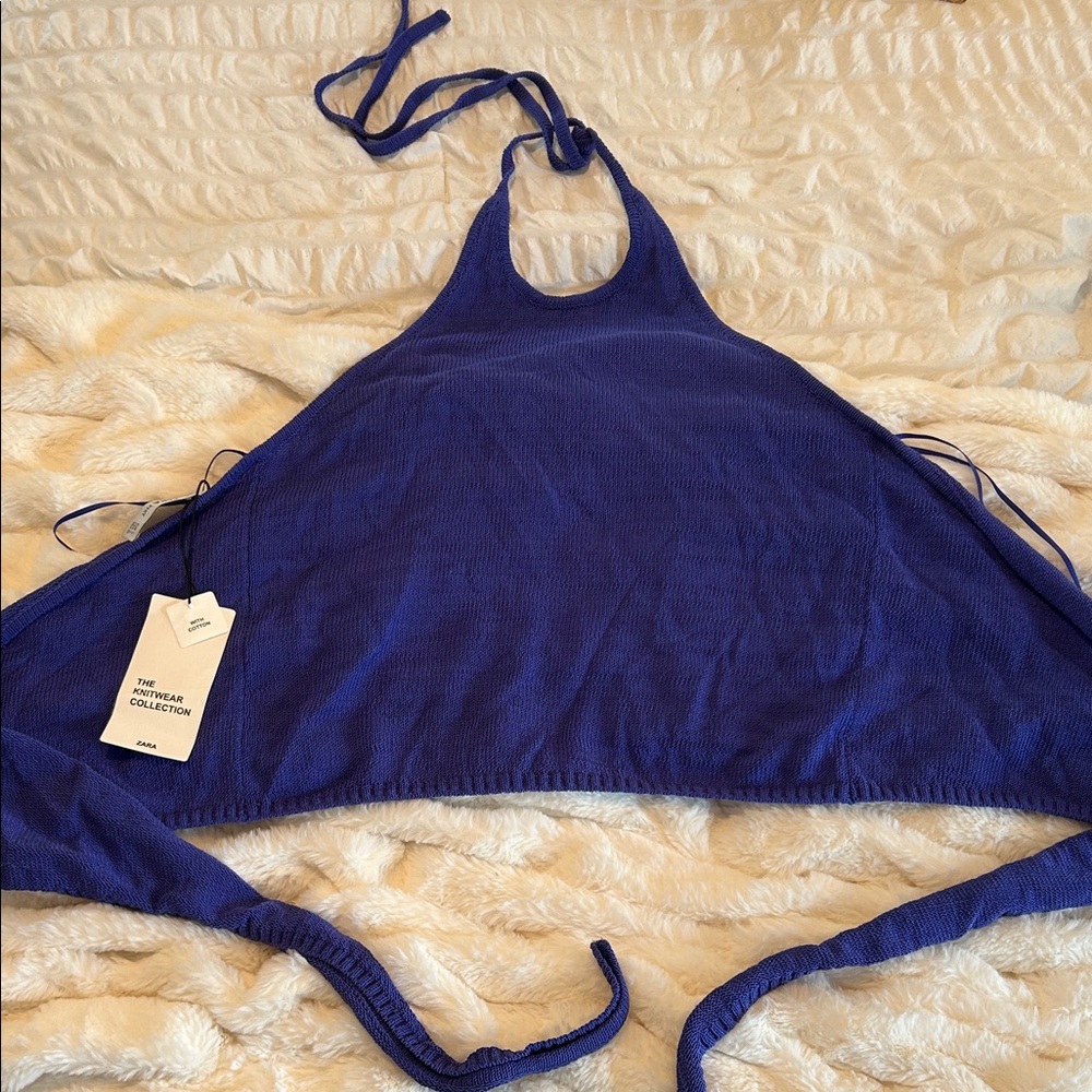 Zara Blue Knitwear with Cotton